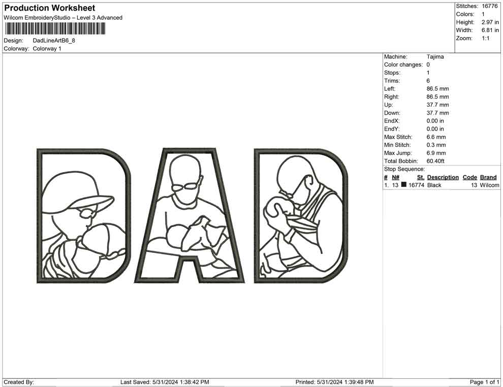 Dad Line Art B