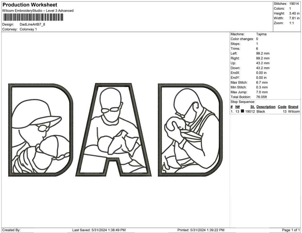 Dad Line Art B