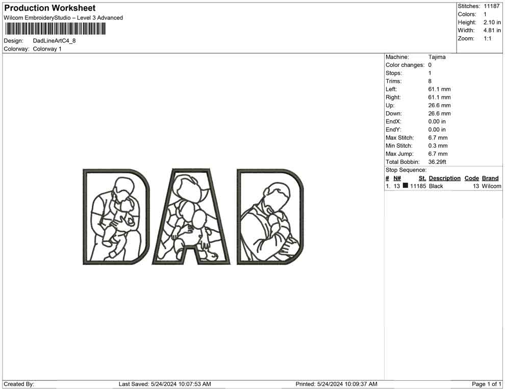 Dad Line Art C