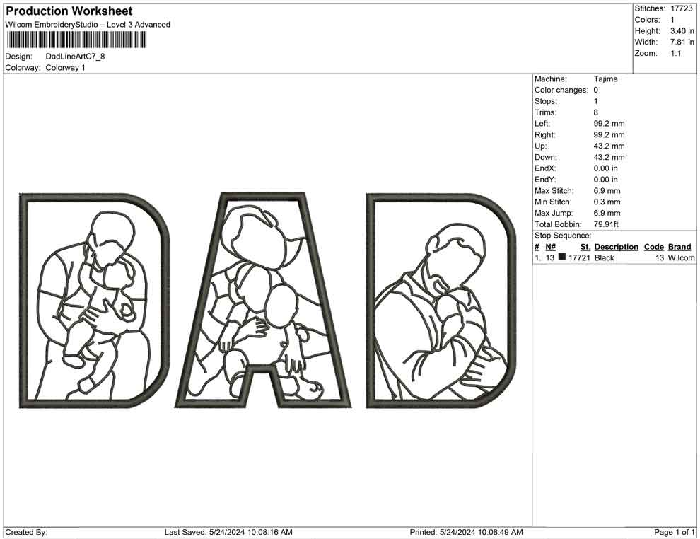 Dad Line Art C