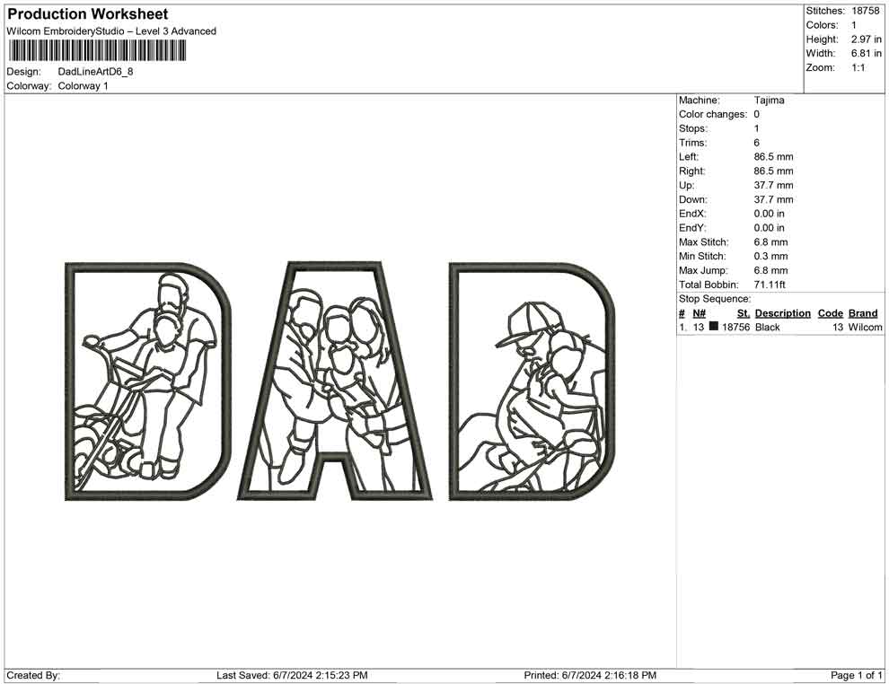 Dad Line Art D