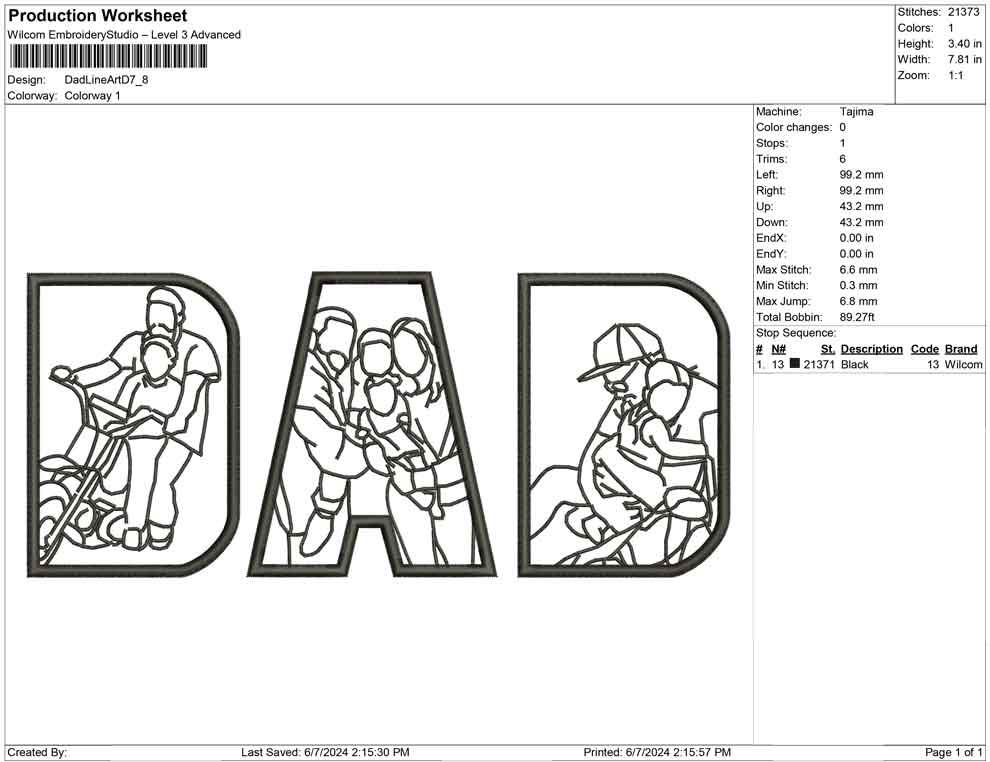 Dad Line Art D