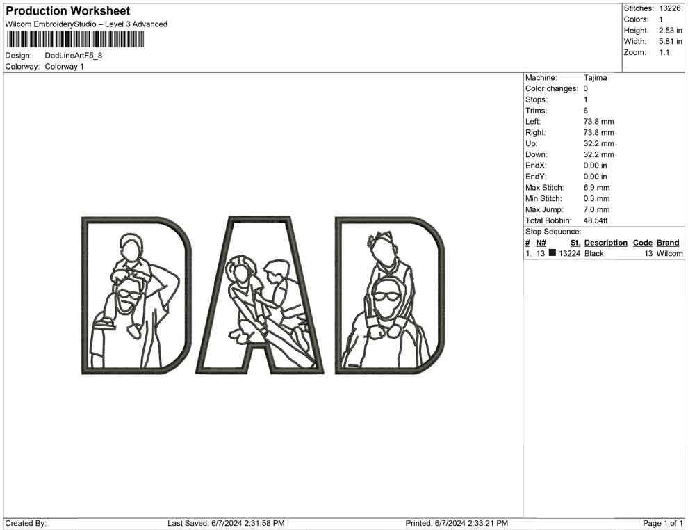 Dad Line Art F