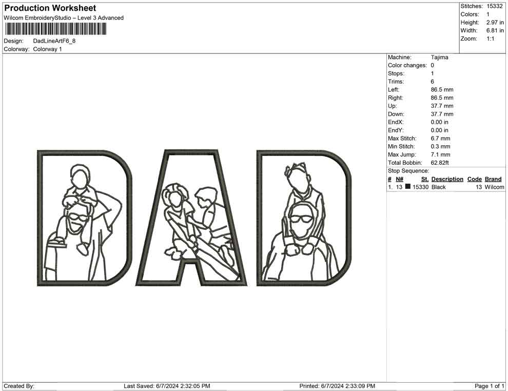 Dad Line Art F