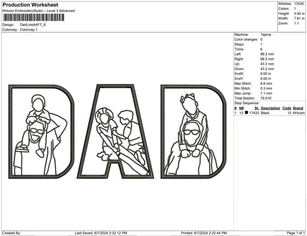 Dad Line Art F