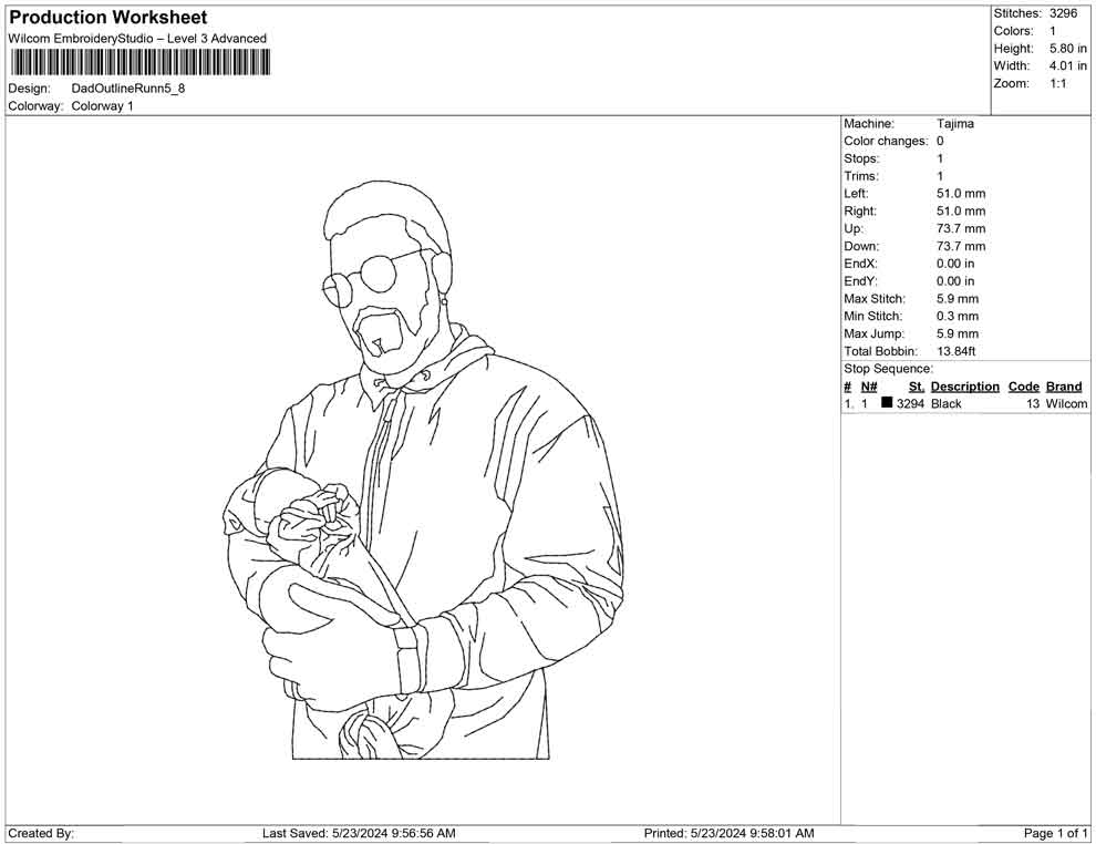 Dad Outline Runn