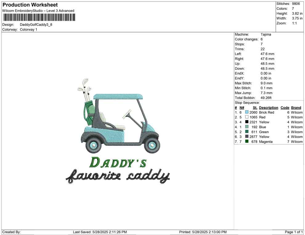 Daddy Golf Caddy