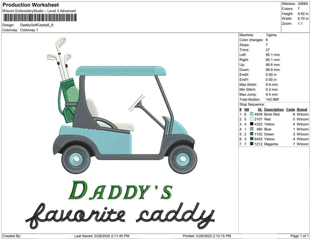 Daddy Golf Caddy