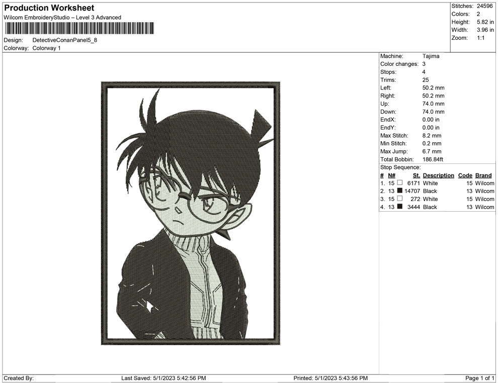 Detective Conan Panel BW
