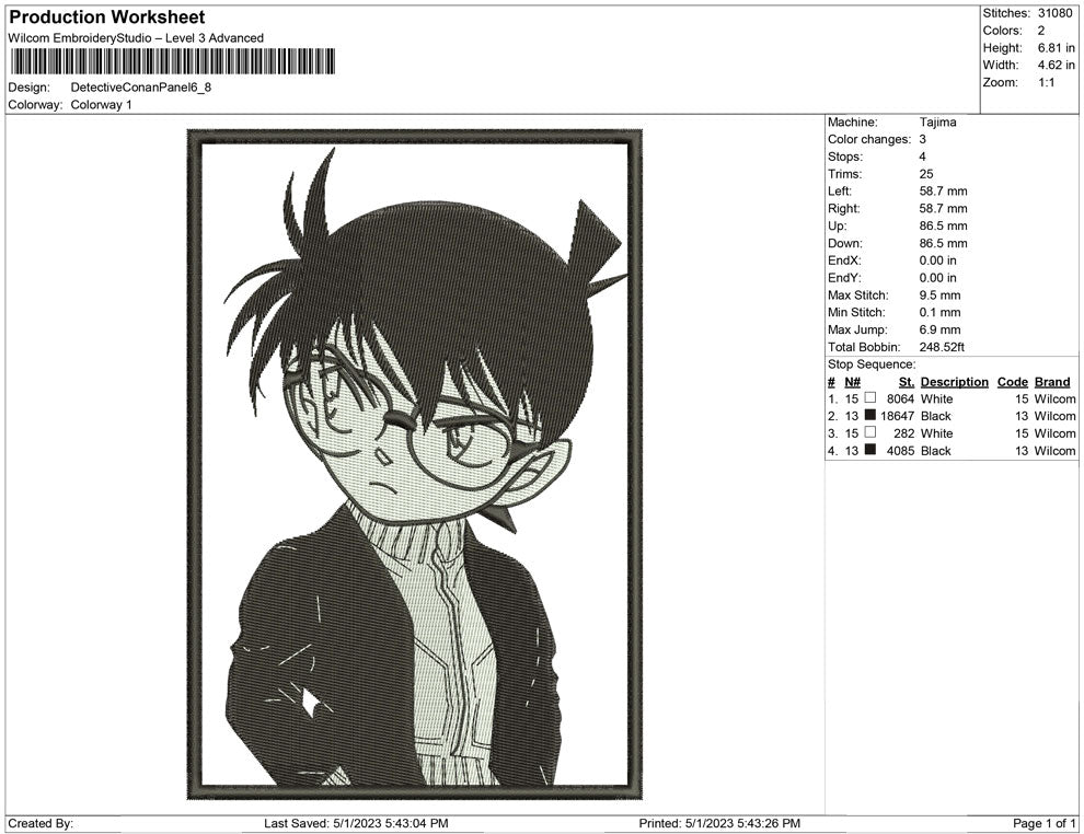 Detective Conan Panel BW