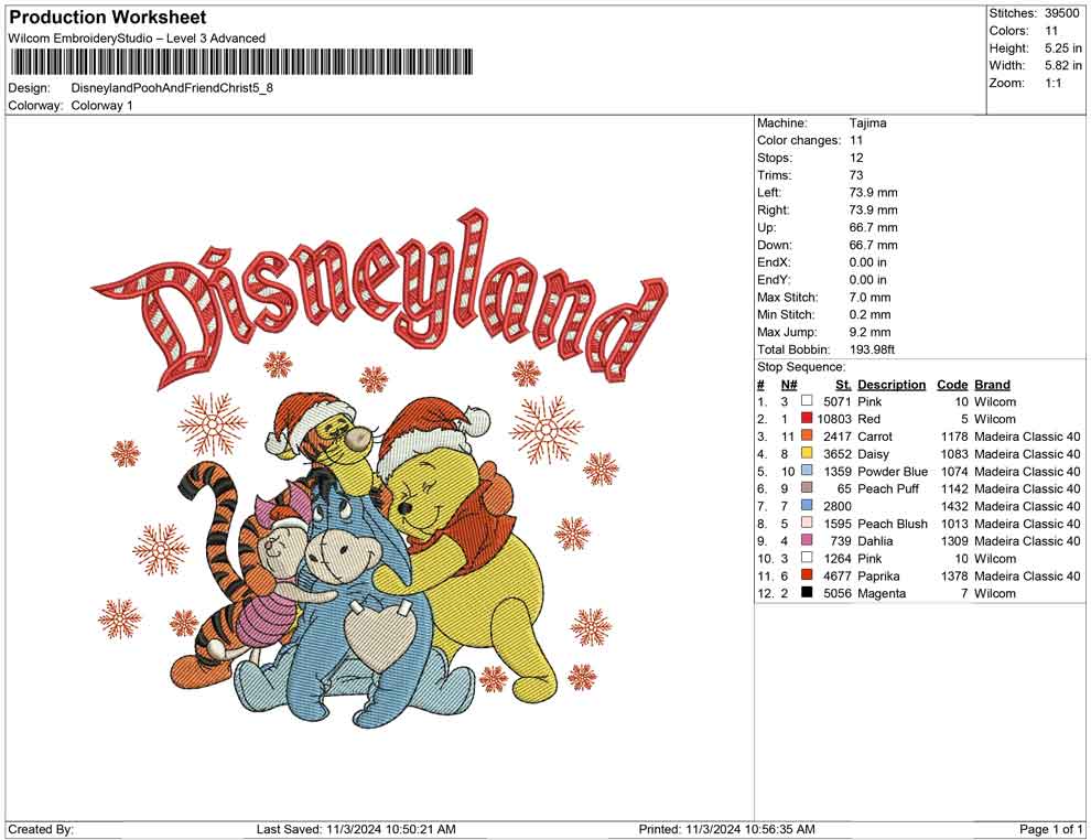 Disneyland Pooh And Friend Christ