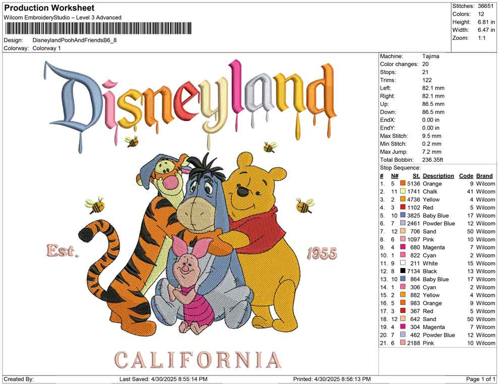 Disneyland Pooh And Friends B