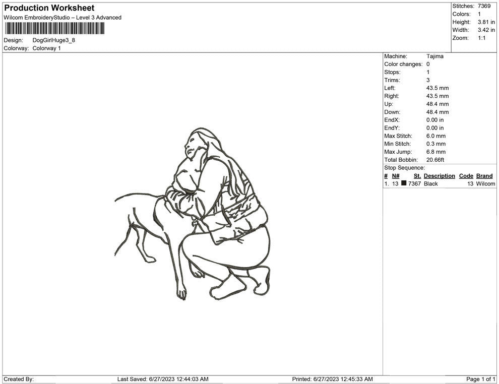 Dog Girl huge Line art