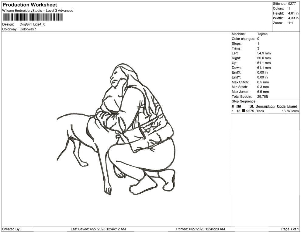 Dog Girl huge Line art