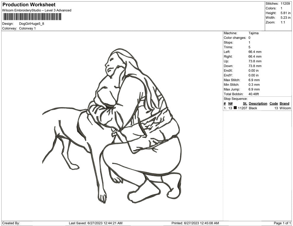 Dog Girl huge Line art