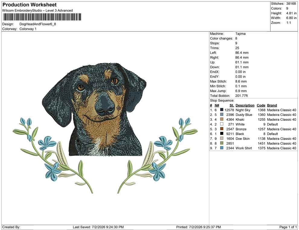 Dog Head And Flower