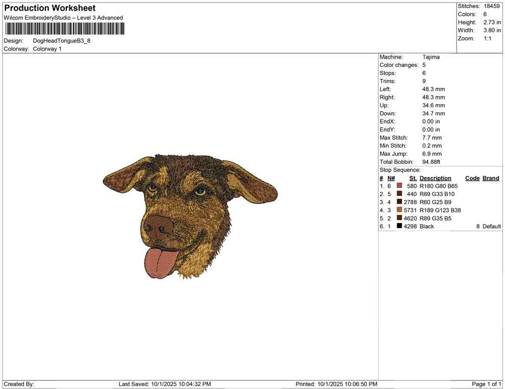 Dog Head Tongue B