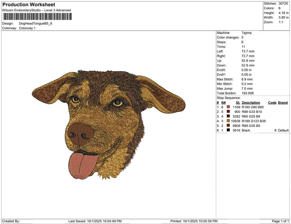 Dog Head Tongue B