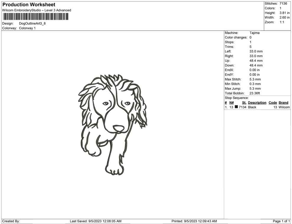 Dog outline art