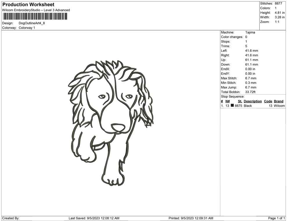 Dog outline art