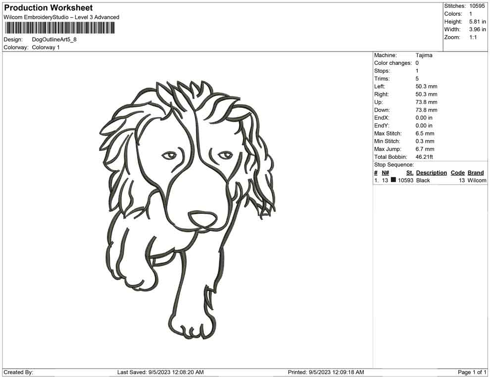 Dog outline art