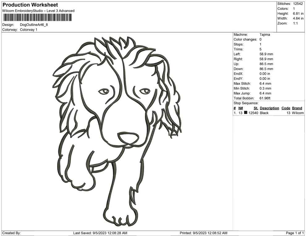 Dog outline art