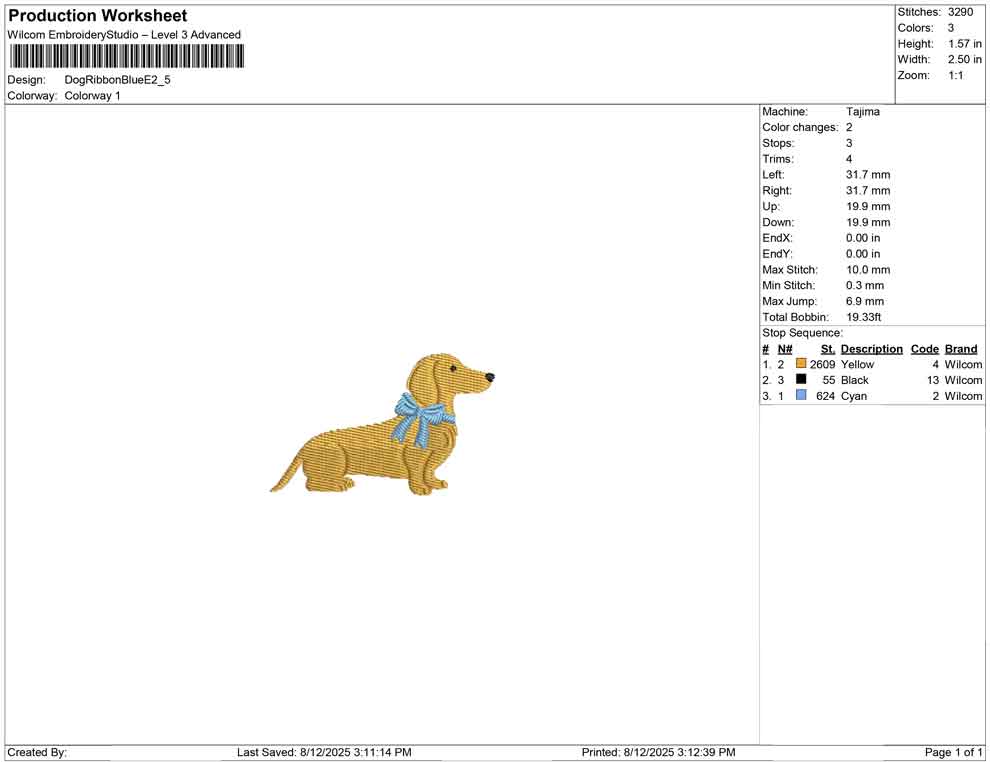 Dog Ribbon Blue E