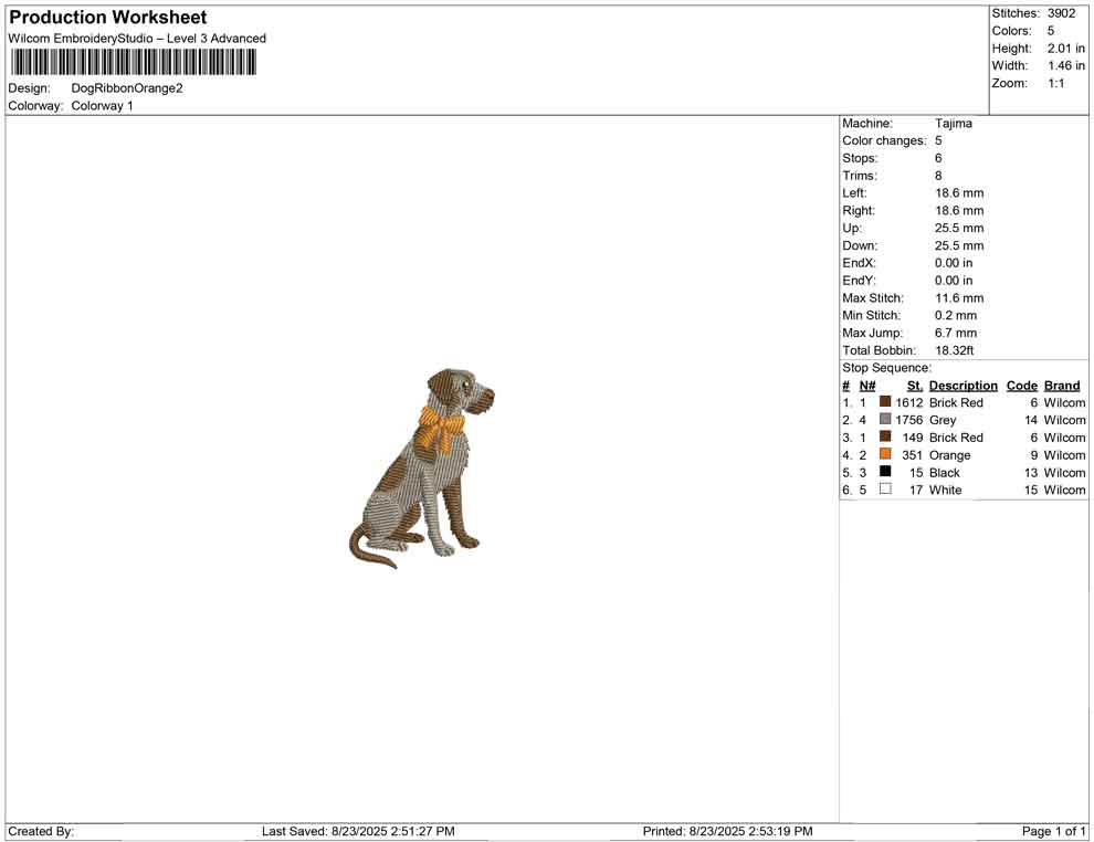 Dog Ribbon Orange