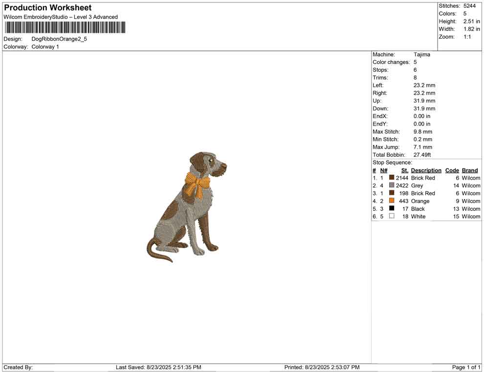 Dog Ribbon Orange