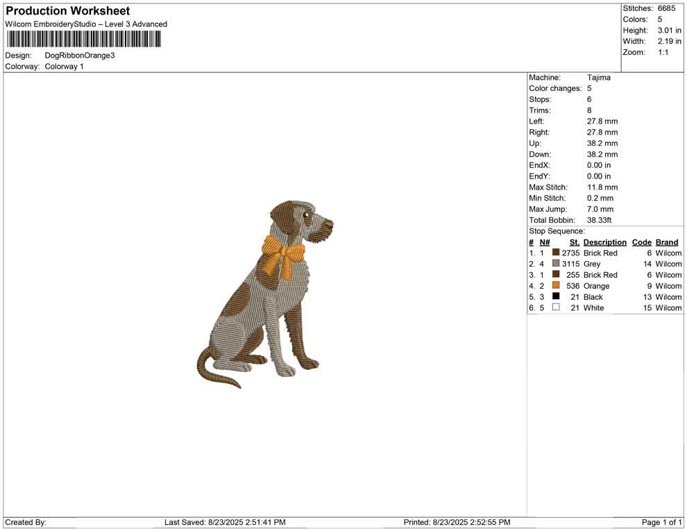 Dog Ribbon Orange
