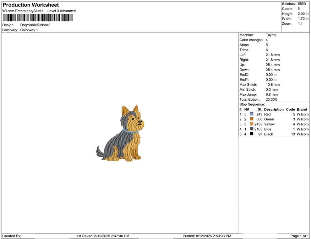 Dog Yorkie Ribbon