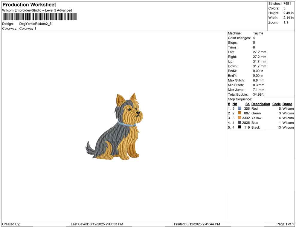 Dog Yorkie Ribbon