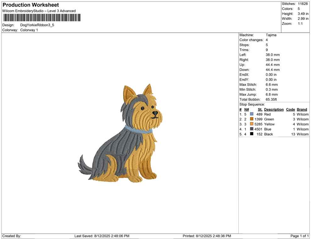 Dog Yorkie Ribbon