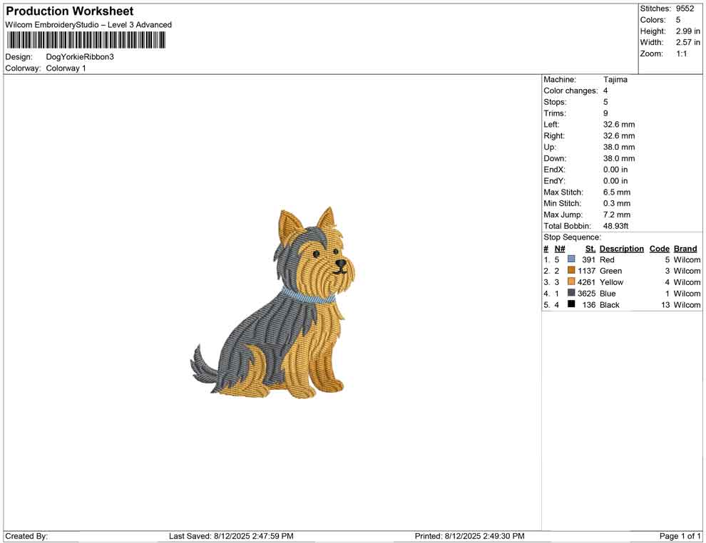Dog Yorkie Ribbon