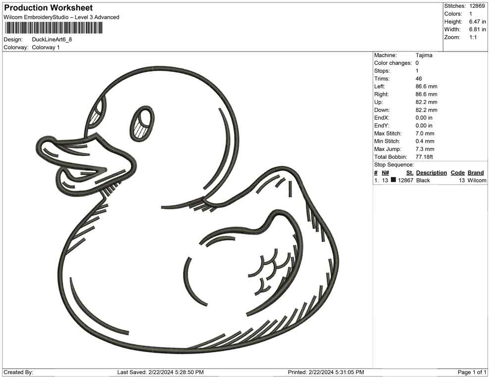 Duck Line Art
