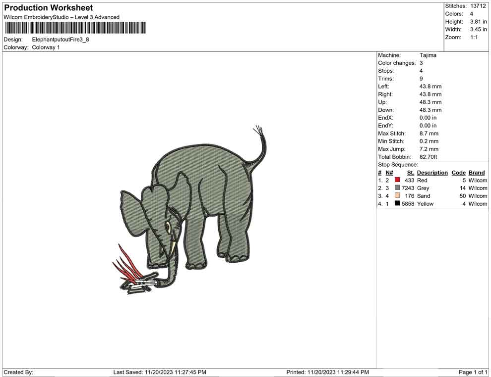 Elephant Cut out fire