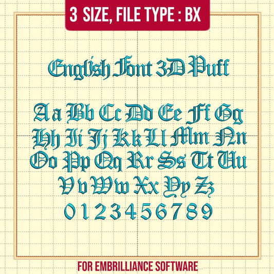 English Font 3D Puff BX
