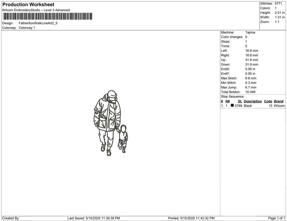 Father Son Walk Line art