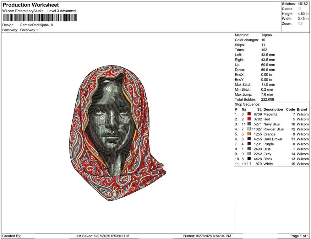 Female Red Hijab