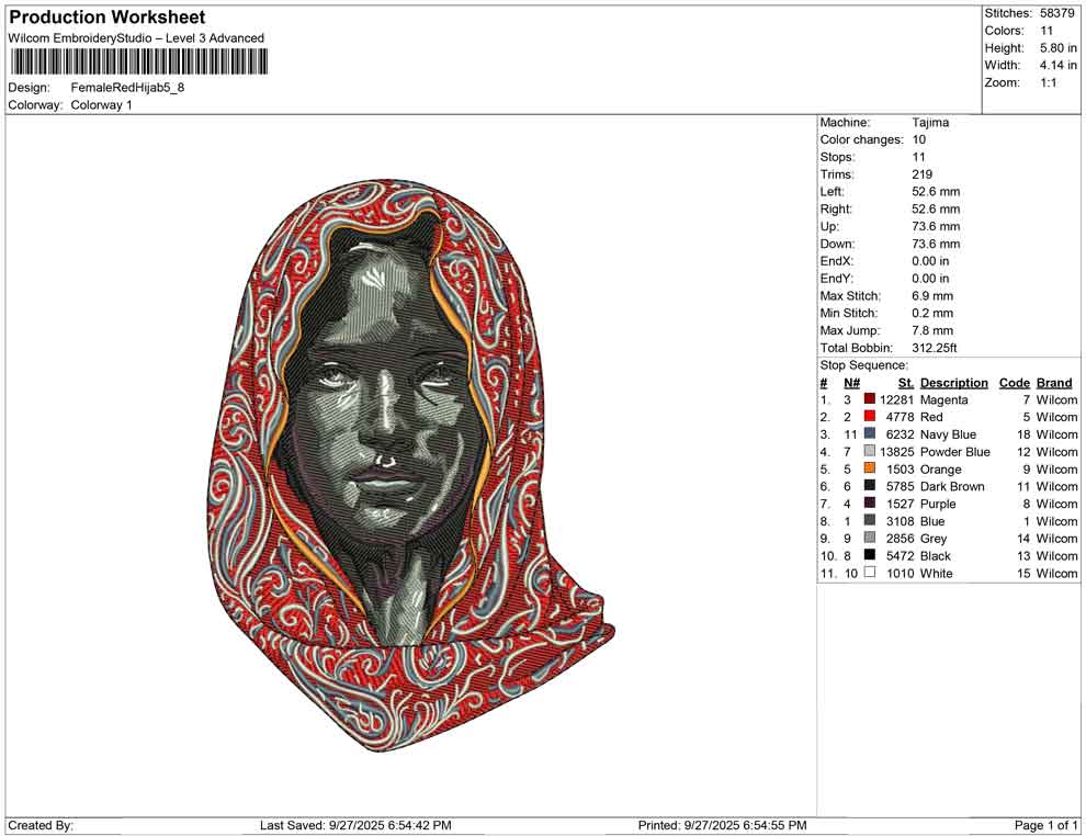 Female Red Hijab