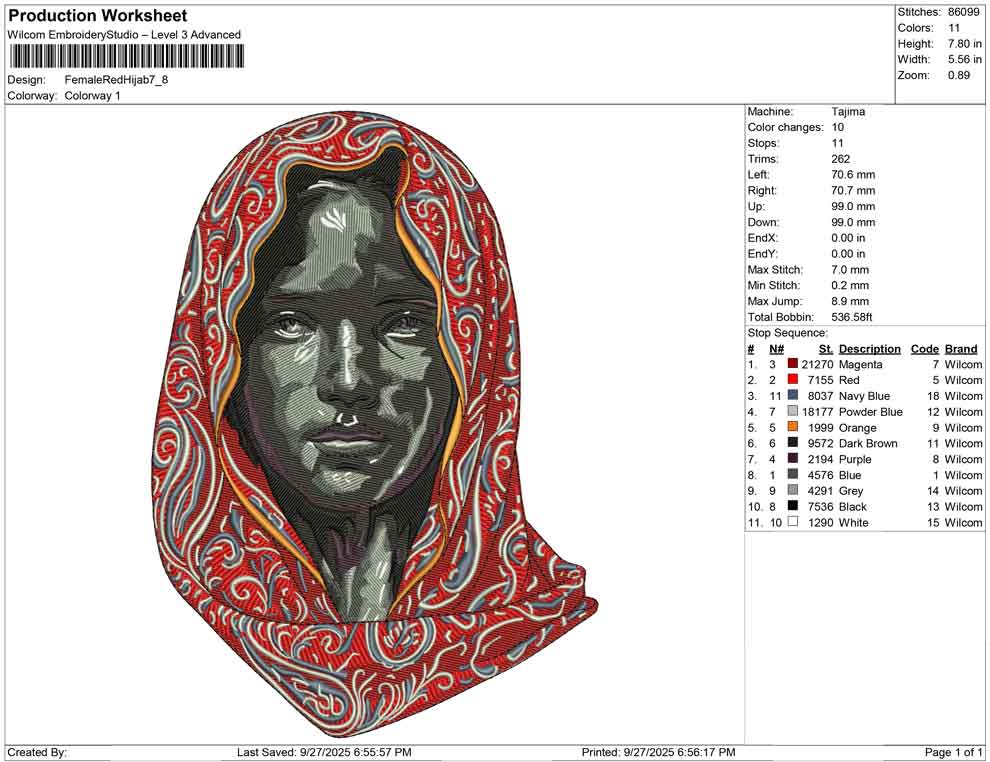 Female Red Hijab