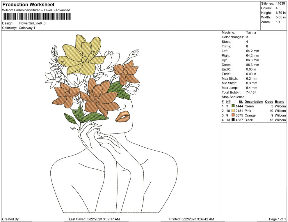 Flower Girl line art