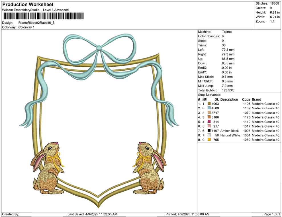 Frame Ribbon 2 Rabbit