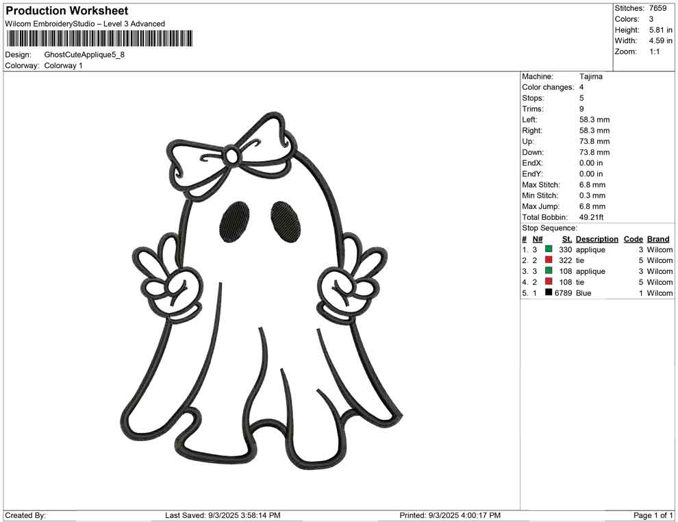 Ghost Cute Applique
