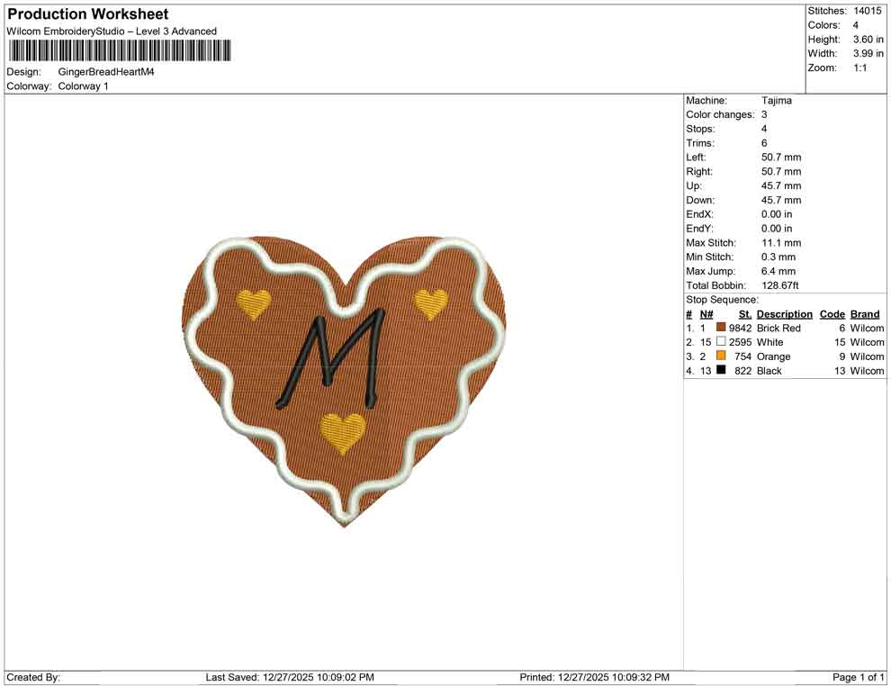 Ginger Bread Heart M