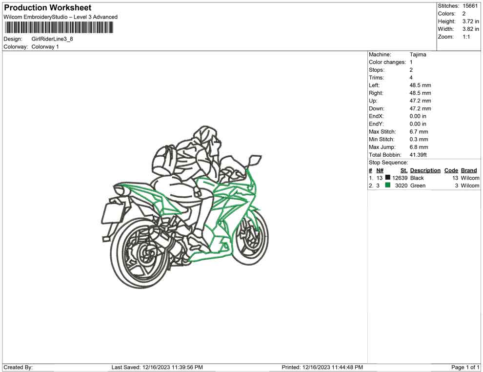 Girl rider line art
