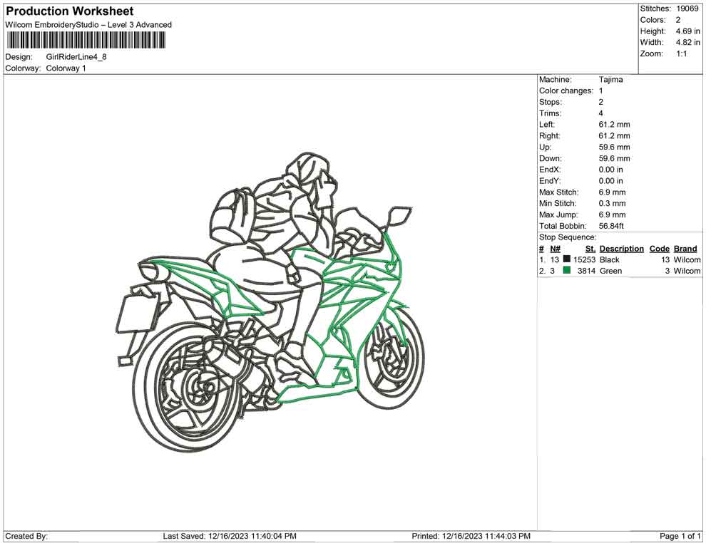 Girl rider line art