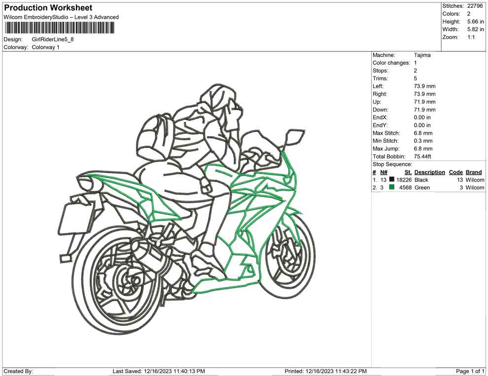 Girl rider line art