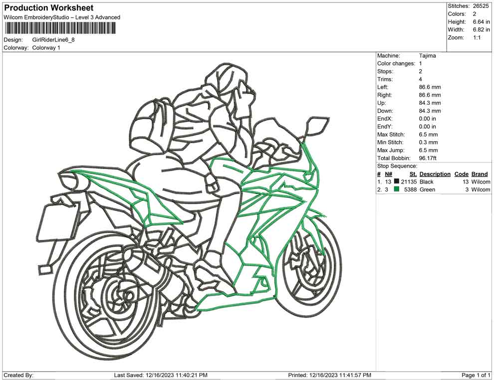 Girl rider line art