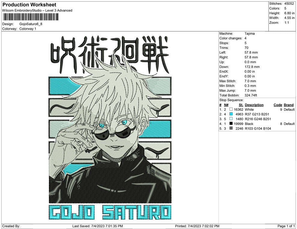 Gojo saturo eyeglasses